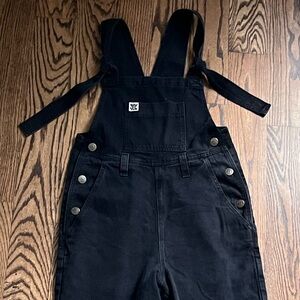 Lucy & Yak Easton washed black denim overalls size 2